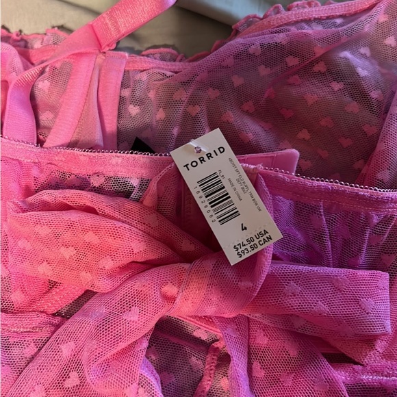 NWT torrid pink and purple mesh bodysuit size 4 - Picture 6 of 6